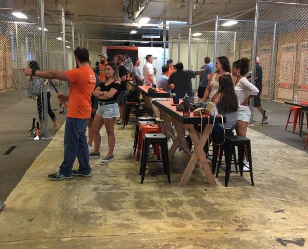 Corporate People at Axe Throwing Game League