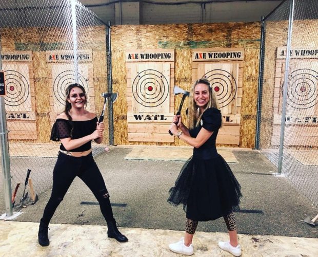 Girls Axe Throwing Event at Axe Whooping