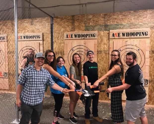 Corporate Event at Axe Throwing League Unit